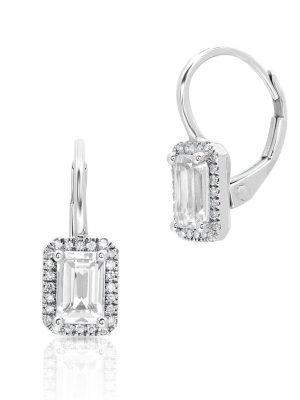 14kt White Gold Diamond Topaz Heidi Earrings