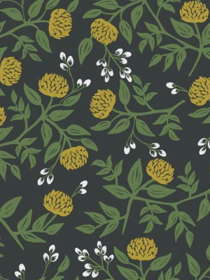 Peonies Wallpaper In Black And Gold From The Rifle Paper Co. Collection By York Wallcoverings