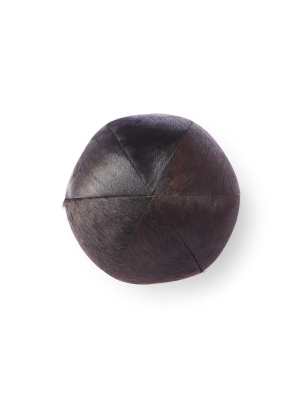 Black Cowhide Ball - Art Object