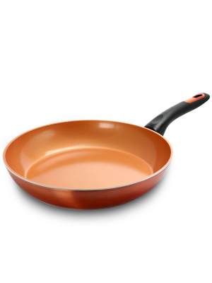 Gibson Cuisine Hummington 12 Inch Aluminum Frying Pan In Metallic Copper