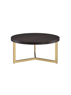 Melrose Round Coffee Table Espresso/gold - Picket House Furnishings