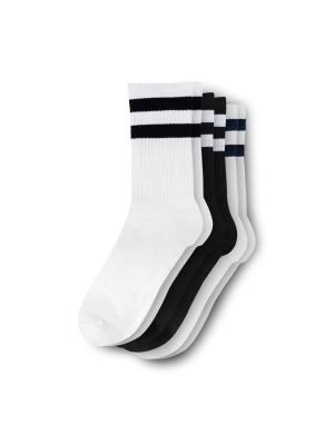 Men's Eco-friendly Crew Socks | 3 Pack (striped)