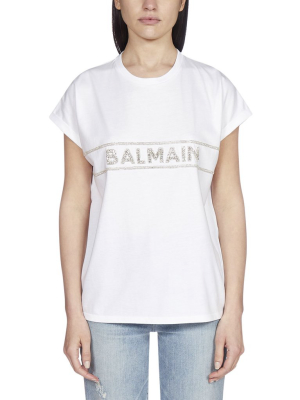 Balmain Embellished Logo T-shirt