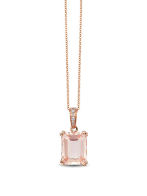 Effy Blush 14k Rose Gold Morganite And Diamond Pendant, 2.58 Tcw