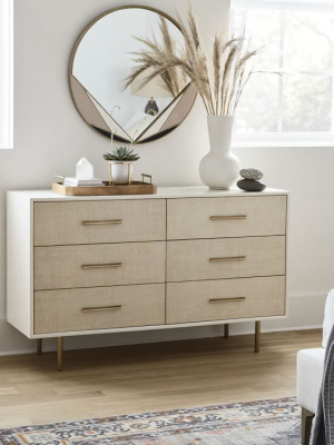 Margot Raffia 6-drawer Dresser