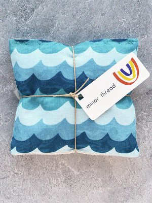 Organic Lavender Sachets In Amalfi Blue Wave: Set Of 2