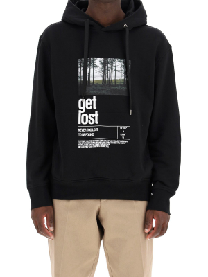 Neil Barrett Get Lost Graphic Print Hoodie