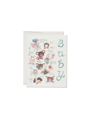 Pink Noses Baby Card