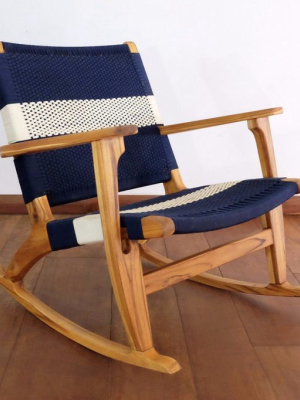 Masaya Rocking Chair - Navy + White