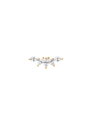 Marquise Diamond Fan Earring - Yellow Gold