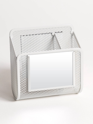 U-brands Magnetic Mesh Mirror Locker Cup - White