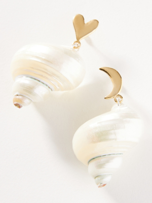 Luiny Amor Shell Drop Earrings