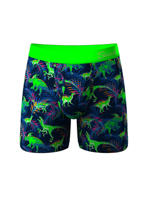 The Triceratop Bottoms | Tropical Dinosaur Printed Ball Hammock® Pouch Underwear With Fly