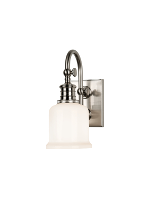 Hudson Valley Lighting Keswick Vanity Lamp - Satin Nickel & Opal Glossy