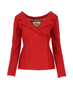 Fendi V-neck Fitted Jacket