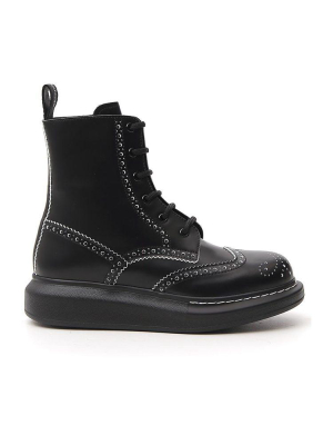 Alexander Mcqueen Brogue Lace-up Boots