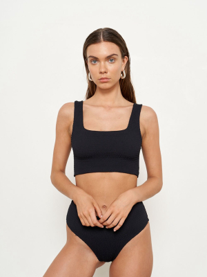 Pixie Top - Eco Black Rib