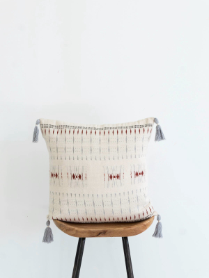 Beaufort Cushion Cover In Cream With Tassels