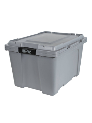 Hefty 18gal Max Pro Storage Tote Gray