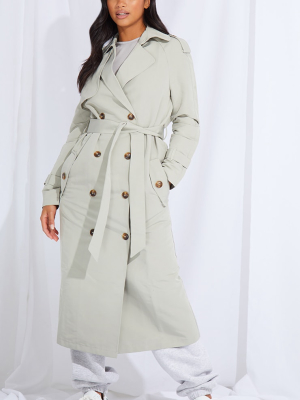 Petite Khaki Oversized Trench Coat