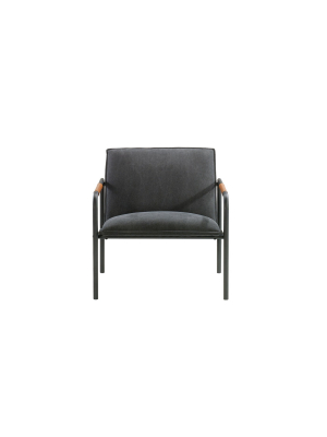 Sauder Boulevard Café Metal Lounge Chair Charcoal Gray