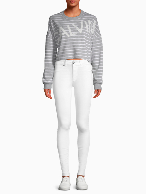 Performance Surf Stripe Logo Cropped Sweatshirt