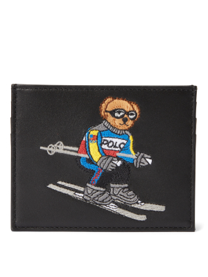 Ski Bear Leather Card Case