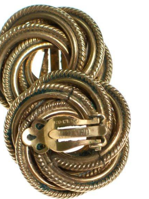 Vintage Brushed Gold Winnard Knot Style Earrings