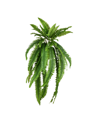 Vickerman 23" Artificial Green Boston Fern Bush.