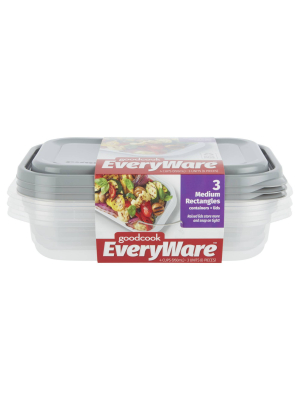 Goodcook Everyware Rectangle 4 Cups Food Storage Container - 3pk