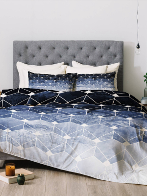 Elisabeth Fredriksson Hexagons And Diamonds Comforter Set Blue - Deny Designs