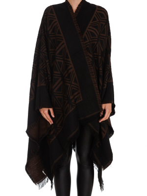 Elisabetta Franchi Fringed Cape Coat