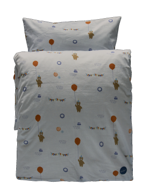 Baby Happy Circus Bedding In Light Grey