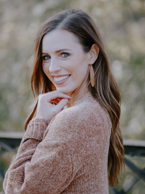 Wooden Oval Statement Earrings-tan