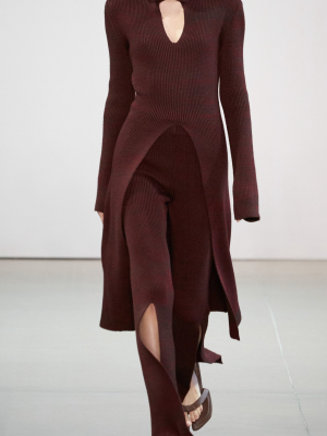 Melange-knit Wool-blend Tunic