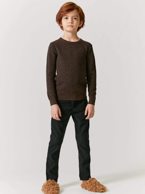 Kipp Square Pattern Sweater - Cocoa