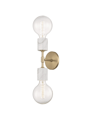 Asime 2 Light Wall Sconce - Aged Brass