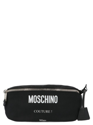 Moschino Logo Printed Belt Bag