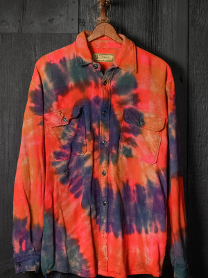 Made Worn Tie Dye Cotton Cashmere Red Flannel