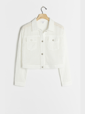 Callum Eyelet Cropped Trucker Jacket