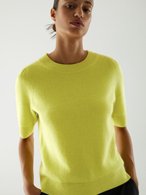 Cashmere Puff Sleeve Knitted Top