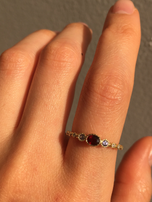 Ruby Tanzanite Diamond Dew Ring