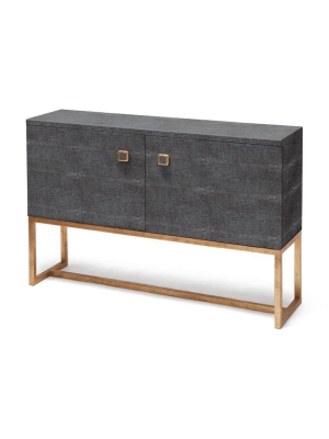 Dallon 2 Door Buffet In Cool Grey Faux Shagreen With Gold