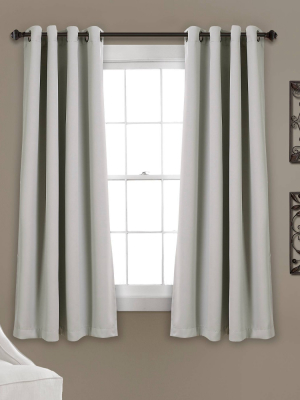 Set Of 2 Insulated Grommet Top Blackout Curtain Panels - Lush Décor