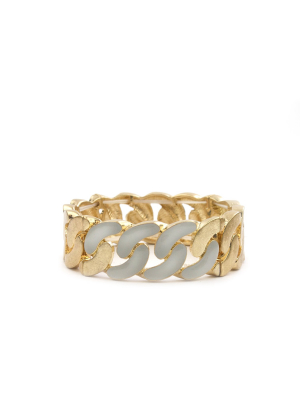 Enamel Cuban Link Stretch Bracelet