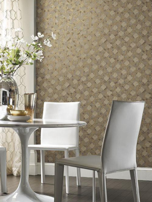 Navajo Wallpaper In Metallic, Grey, And Neutrals By Antonina Vella For York Wallcoverings