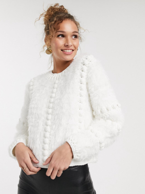 Asos Design Premium Hand Crochet Bobble Sweater