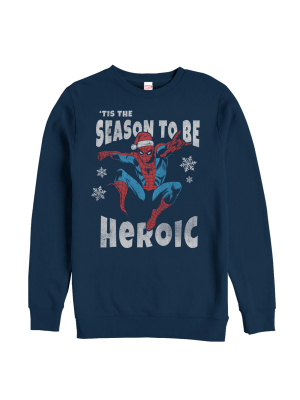 Men's Marvel Christmas Spider-man Heroic Season Sweatshirt