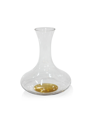 Bevis Wine Glass Decanter With Gold Base