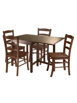 5 Piece Dropleaf Dining Table Set Wood/antique Walnut - Winsome